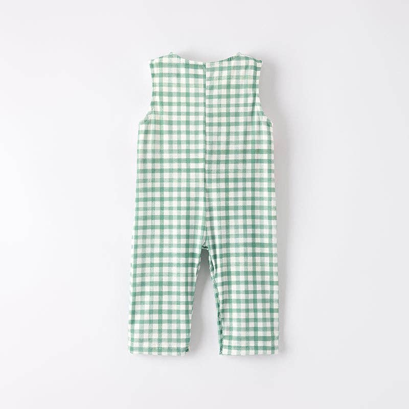 Green Plaid Halloween Pumpkin Romper