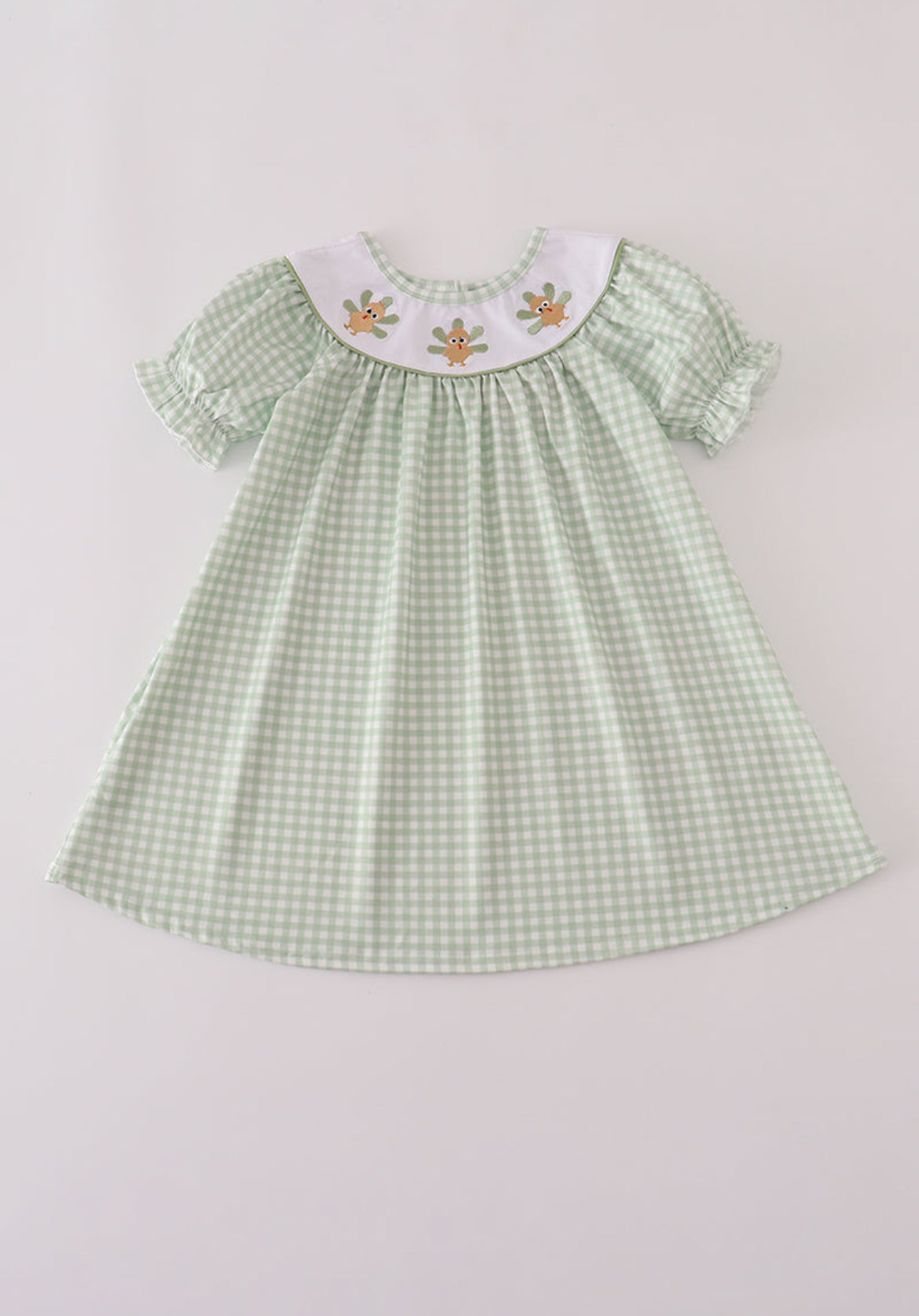 Sage Gingham Turkey Dress