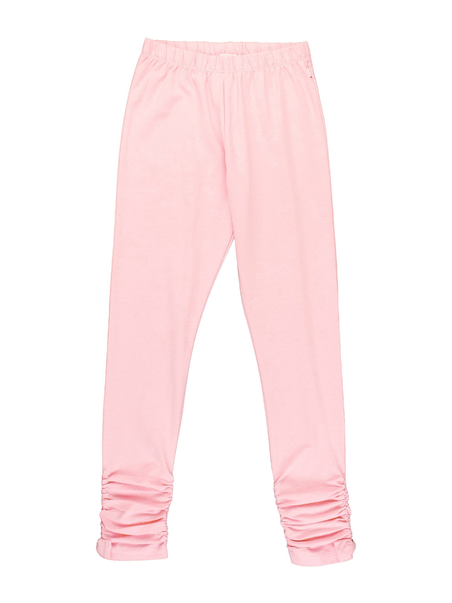 Girls Pink Ruched Bow Leggings