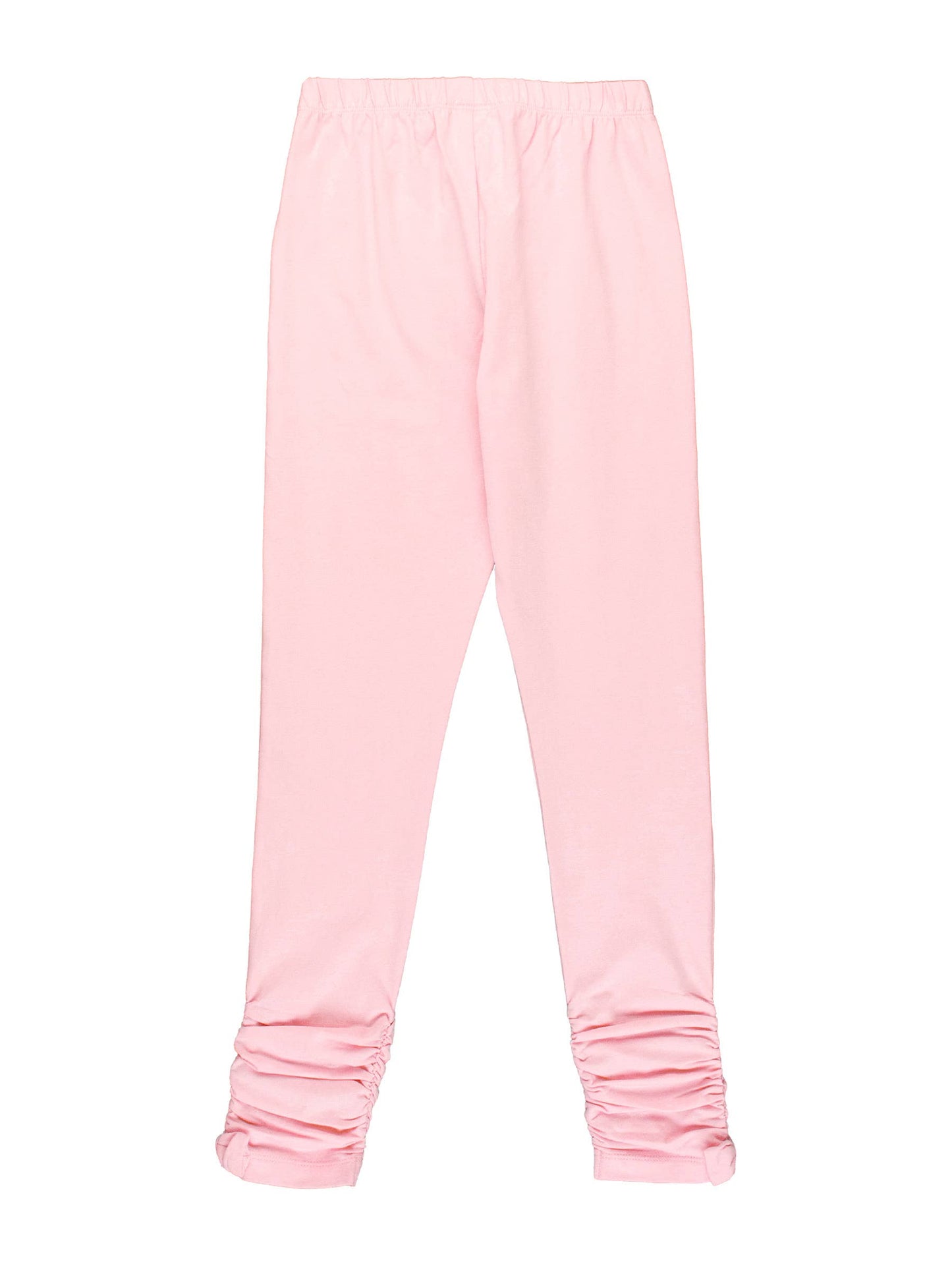 Girls Pink Ruched Bow Leggings