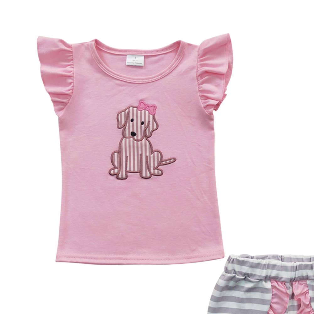 Dog Ruffle Shorts Set