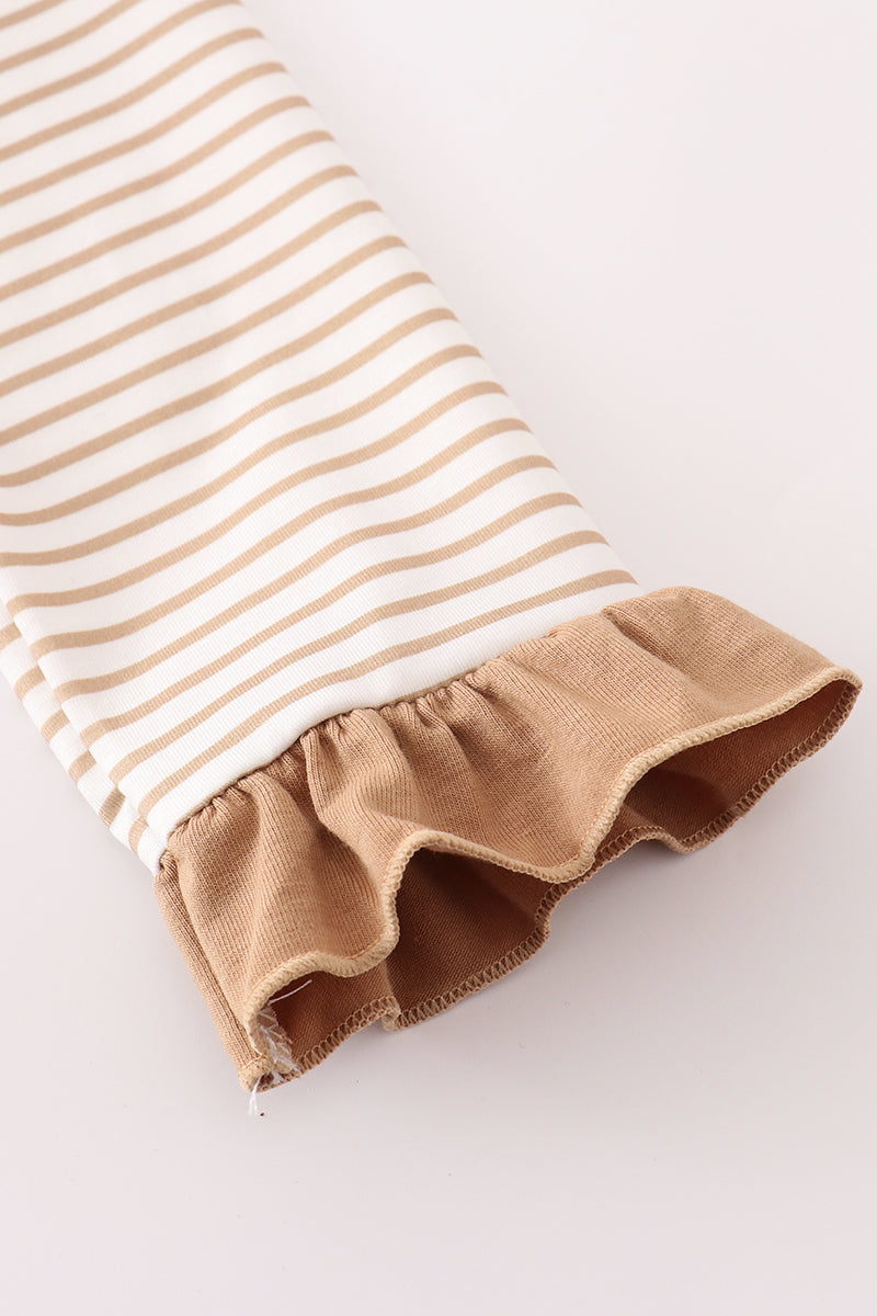 Khaki stripe glitter pumpkin set