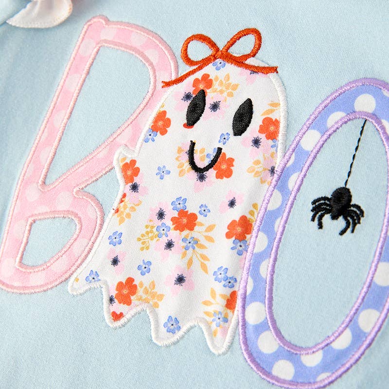 Boo Applique Blue Romper