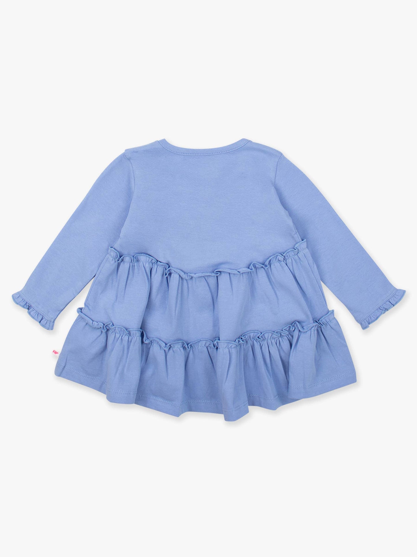 Girls Periwinkle Blue Knit Ruffle Tiered Tunic Top