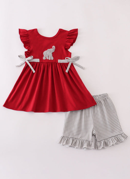 Roll Tide French knot short set