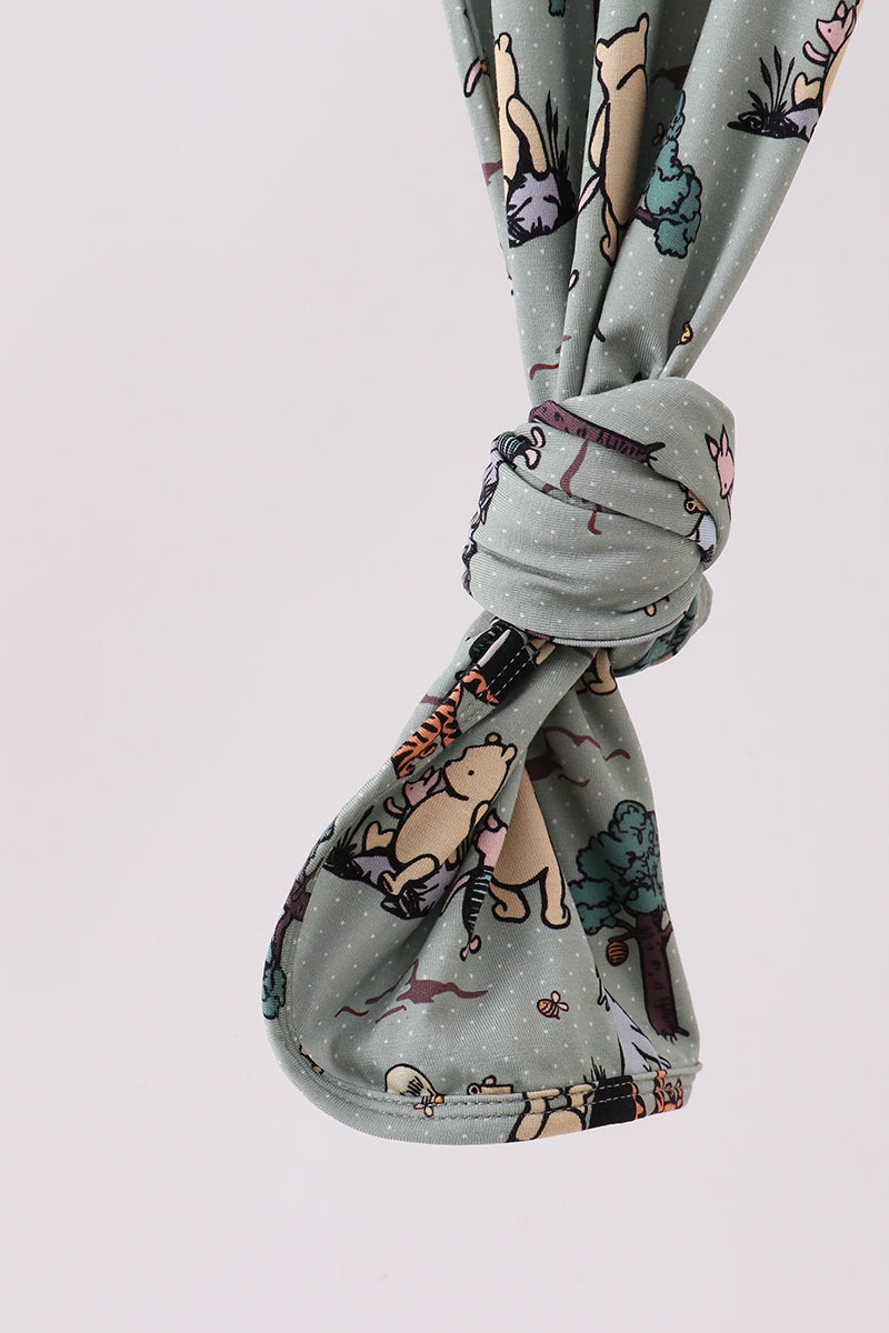 Green character bamboo 2pc gown