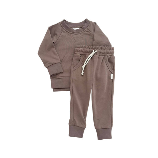 Crewneck Sweatshirt & Jogger Set | Brown: 18-24 M