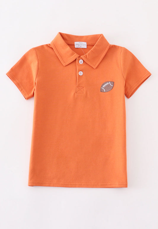 Orange Football Polo