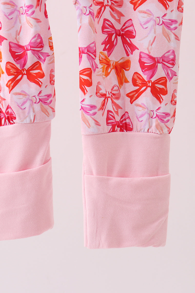 Premium berry blossom bows ruffle bamboo romper