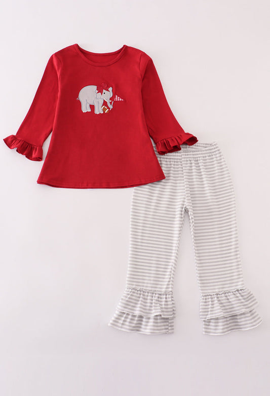 Roll tide Ruffle pant set