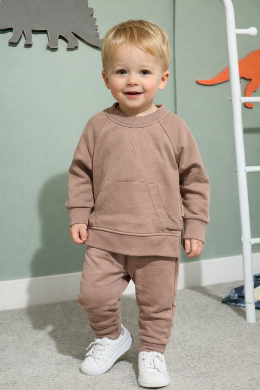 Tan sweatsuit