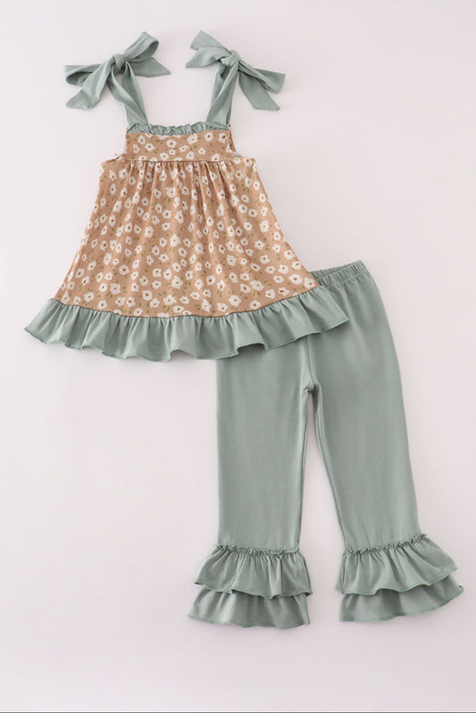 Mustard and Mint Ruffle set