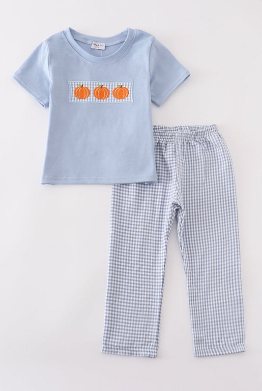 Gingham Pumpkin Embroidery Set