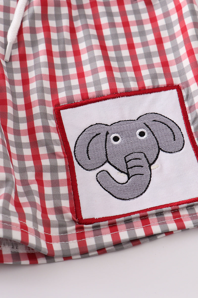 Alabama elephant embroidery boy swim trunks