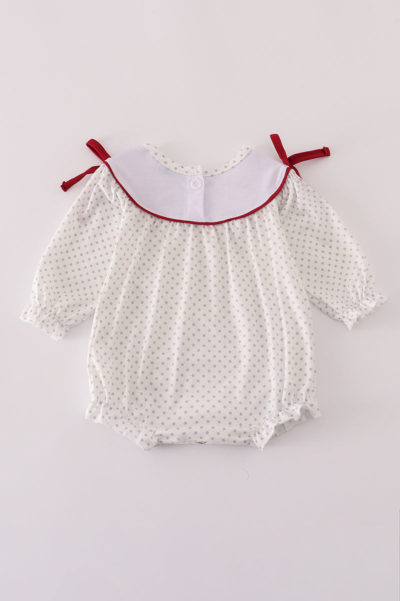 Maroon Alabama embroidery dot bubble