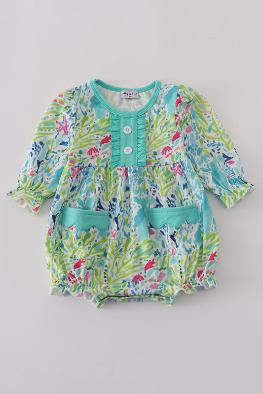 Green meadow splash ruffle bubble