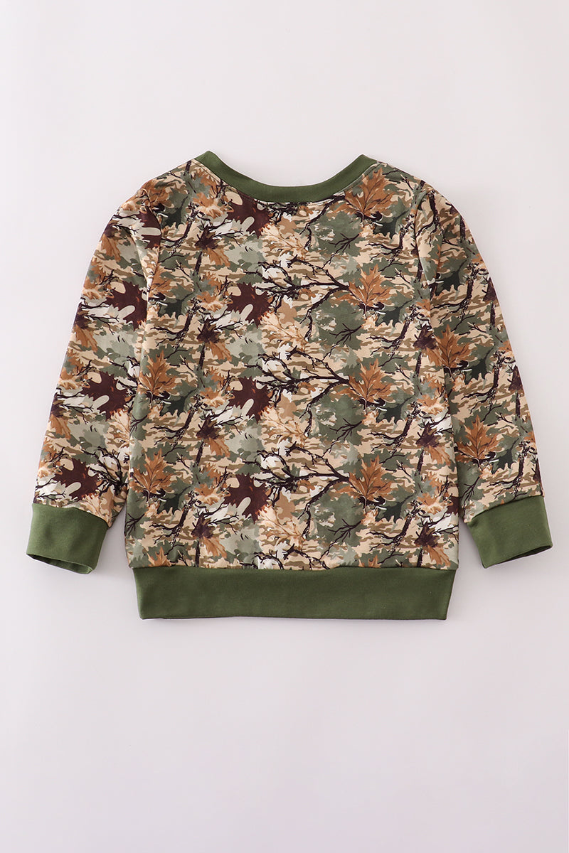 Camo leave dad&me sweatshirt