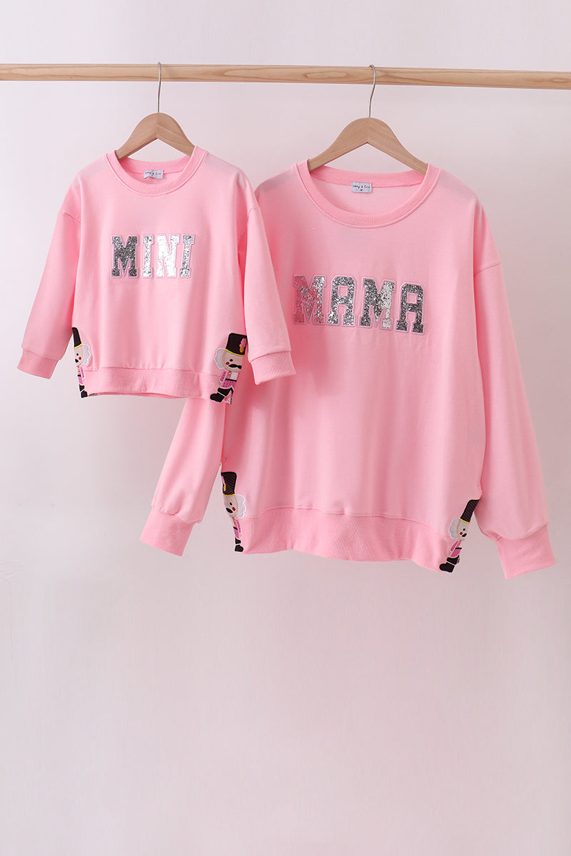 Pink MAMA glitter mom&me top