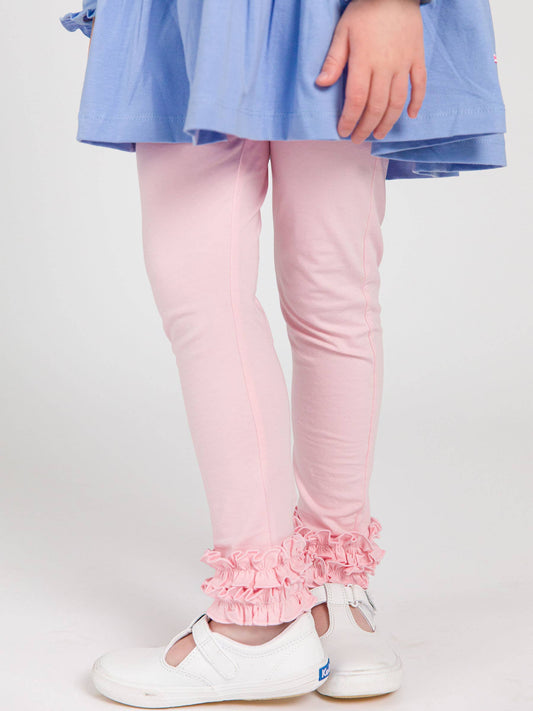 Girls Pink Classic Ruffle Leggings