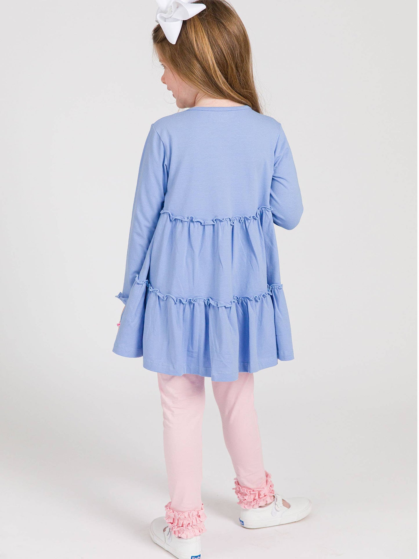 Girls Pink Classic Ruffle Leggings