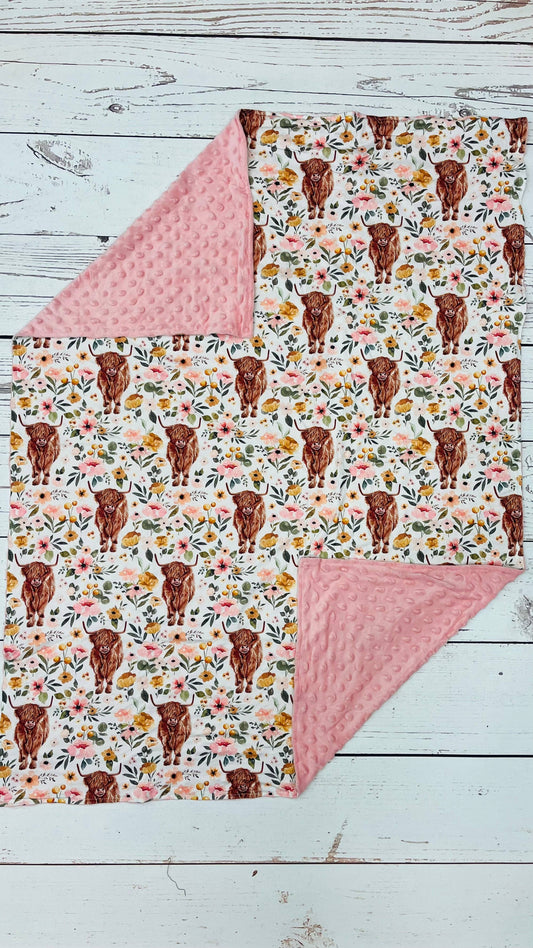Cows Flower Minky Blanket
